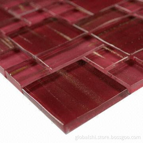 Red Crystal Glass Mosaic Tile, Red Mix Color, 300 x 300mm, Unite Size of 23 x 23mm